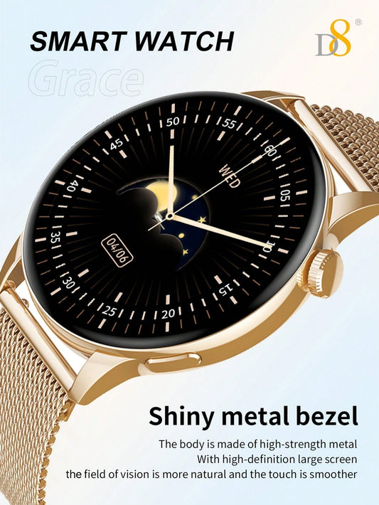 D8 1.3" Women's Smartwatch, Waterproof Fitness Tracker, 100+ Sports Modes