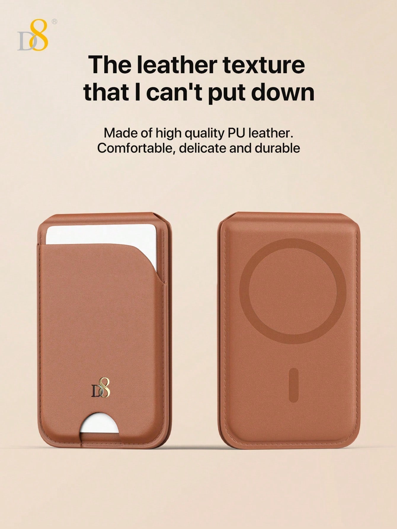 D8 Magnetic Card Wallet Holder For [Lightweight Slim] Improved Phone Wallet Stand, Built In Strong Magnet, Satechi Magnetic Wallet Stand, MagSafe Compatible With 16Pro Max/15/ 14 Plus/13/12 / 12 Pro Series, Adjustable Bracket